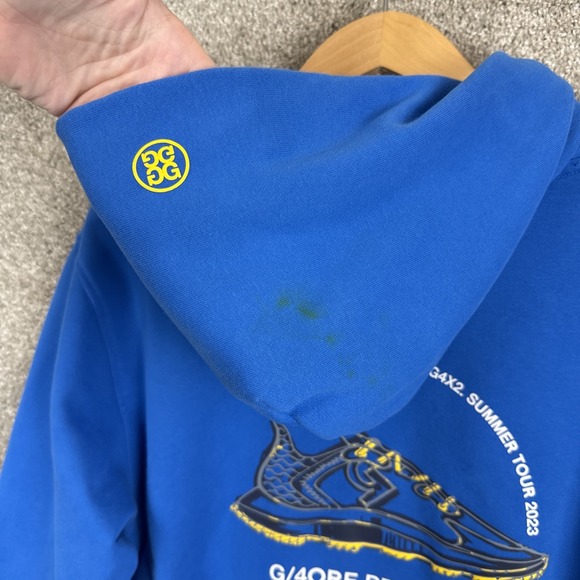 G/FORE Oversized French Terry Blue Golf Hoodie 2023 Summer Tour‎ Men's Small - Picture 4 of 7